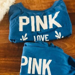 Victoria’s secret pink crop sweater sweatpants set